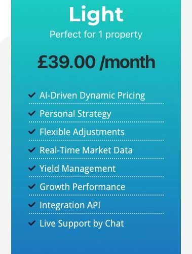 Light pricing table